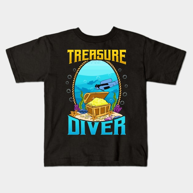 Awesome Scuba Diving Treasure Diver Kids T-Shirt by theperfectpresents